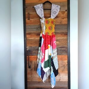 NWT Ashley Taylor 100 Percent Cotton Colorful Patchwork Dress